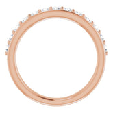 14K Rose 5/8 CTW Natural Diamond Anniversary Band